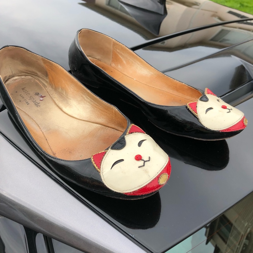Leather Kate Spade Flats - lucky cat